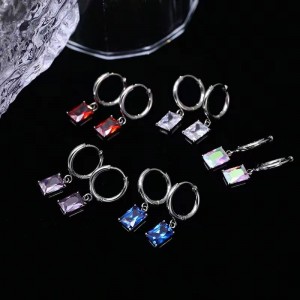 스퀘어 패션 고급 지르코니아 귀걸이