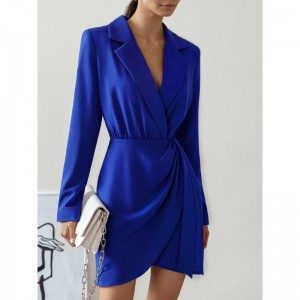 유럽 ​​및 미국 시니어 디자인 통근 경력 하이 웨이스트 슬림 드레스